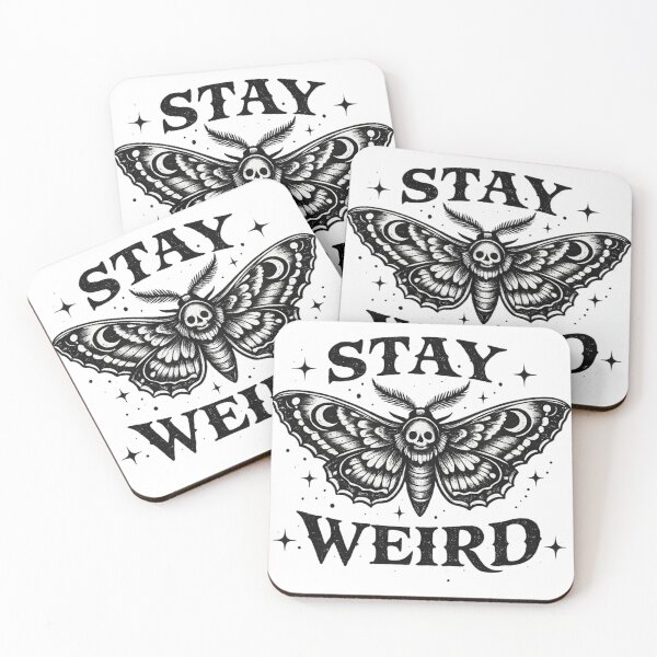 Item preview, Stay Weird Gothic Moth Tattoo Design designed and sold by halesyeahhh.
