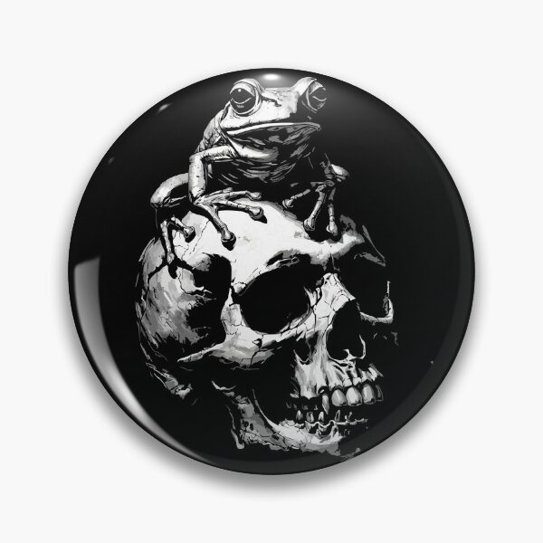 Item preview, Grunge Skull T-Shirt – Frog Detail Graphic Tee for Metal Streetwear designed and sold by VikArtStudio.