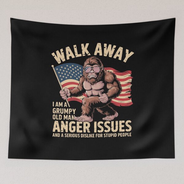 Item preview, Walk Away I Am A Grumpy Old Man I Have Anger Issues Bigfoot designed and sold by Dressed For  Duty.