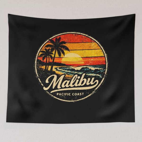 Item preview, Malibu Sunset Beach Retro Vintage Surf Pacific Coast designed and sold by JerdbordinShop.