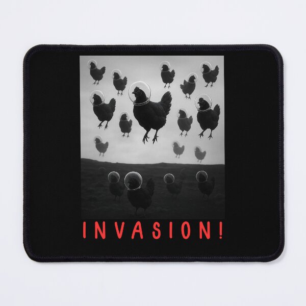 Item preview, Funny Space Chicken Invasion Sci-Fi B-Movie designed and sold by CoolCrazyQuirky.