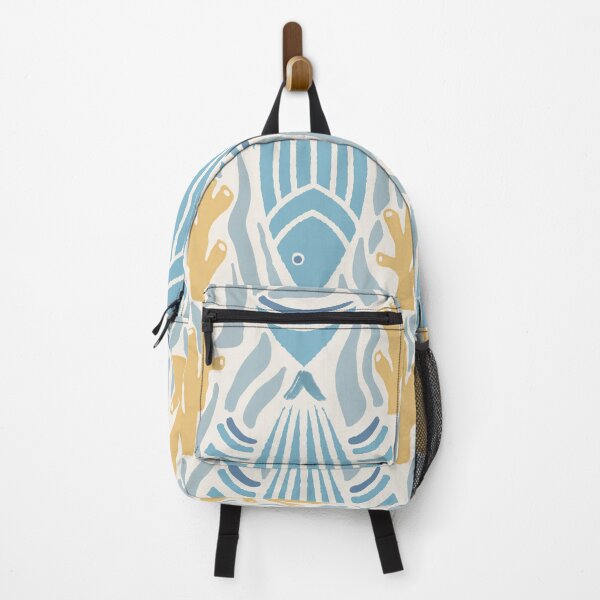 Item preview, Large scale of Modern Nautical Fish Coral Coastal Blue Pattern Art designed and sold by DColourMuse.