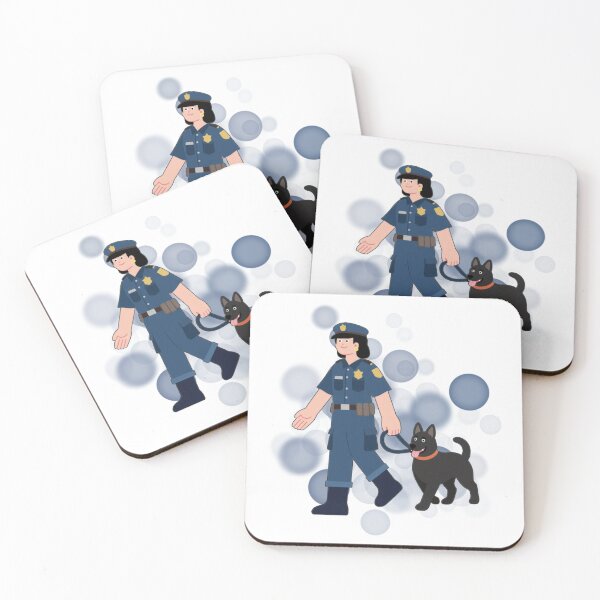 Item preview, Police Officer with a Dog in Cartoon Style - Aesthetic Illustration designed and sold by iamKRUK.