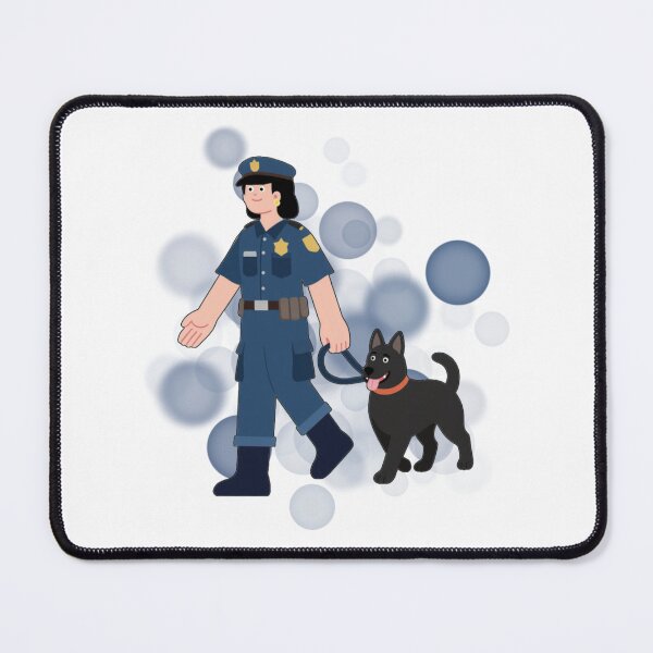 Item preview, Police Officer with a Dog in Cartoon Style - Aesthetic Illustration designed and sold by iamKRUK.