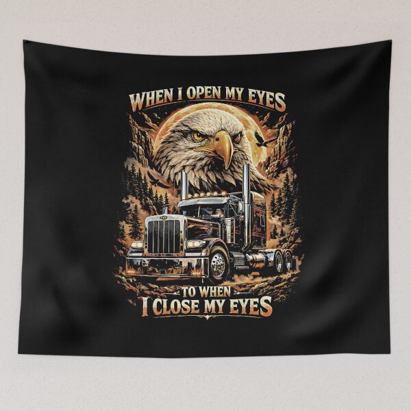 Item preview, When I Open My Eyes Eagle Big Rig Canyon Trucker  designed and sold by graphixpolash.