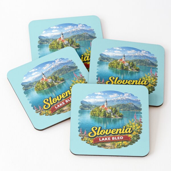 Item preview, Lake Bled, Slovenia - Alpine Lake Island & Castle designed and sold by Myra365Art.