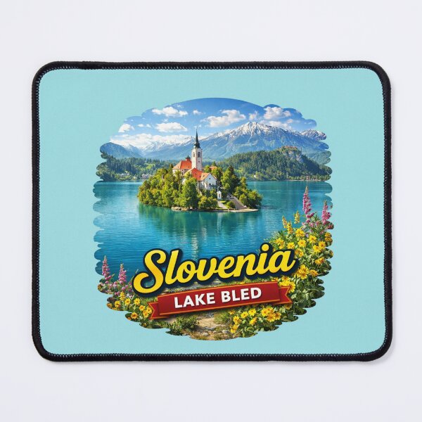 Item preview, Lake Bled, Slovenia - Alpine Lake Island & Castle designed and sold by Myra365Art.