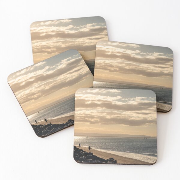 Item preview, Scarborough Beach Sunset Photography, Coastal Wall Art Australia, Golden Hour Ocean Print, Calm Seaside Scene designed and sold by Michael van der Hoorn.