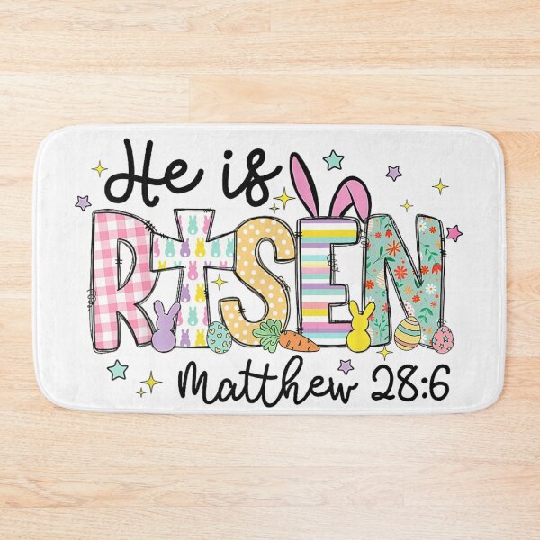 Item preview, He Is Risen Cute Easter Bunny Christian Scripture Spring Celebration Design designed and sold by IsoldeCeleste.