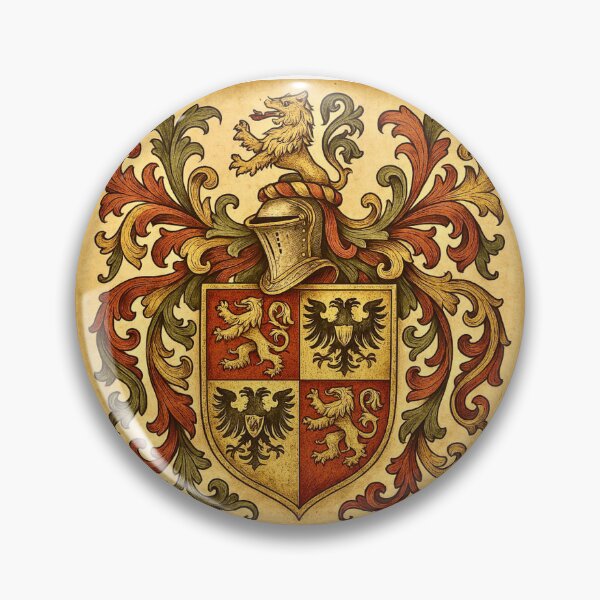Item preview, Medieval Coat of Arms - Heraldic Lion & Eagle Shield designed and sold by Myra365Art.