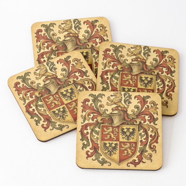 Item preview, Medieval Coat of Arms - Heraldic Lion & Eagle Shield designed and sold by Myra365Art.