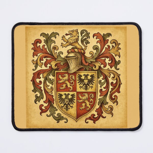 Item preview, Medieval Coat of Arms - Heraldic Lion & Eagle Shield designed and sold by Myra365Art.