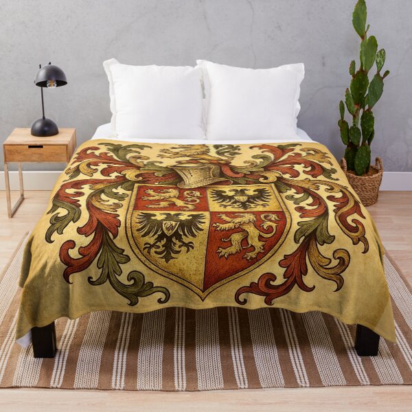 Item preview, Medieval Coat of Arms - Heraldic Lion & Eagle Shield designed and sold by Myra365Art.