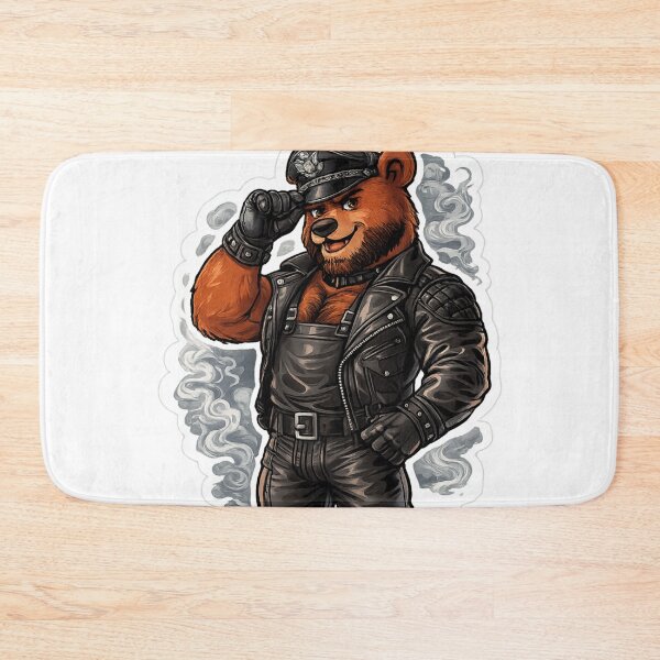 Item preview, Smokin’ Bad Boy Leather Daddy Bear Leder Gay Pride Graphic Art Design designed and sold by ItsAKinkThing.