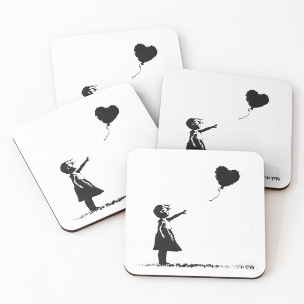 Item preview, Girl Letting Go of Heart Balloon Black and White Minimalist Emotional Street Art Illustration designed and sold by inkoutninja.