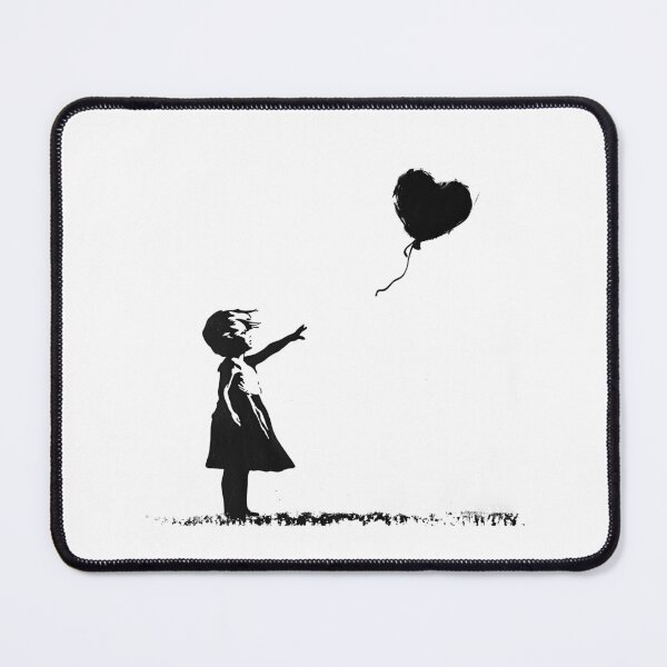 Item preview, Girl Letting Go of Heart Balloon Black and White Minimalist Emotional Street Art Illustration designed and sold by inkoutninja.