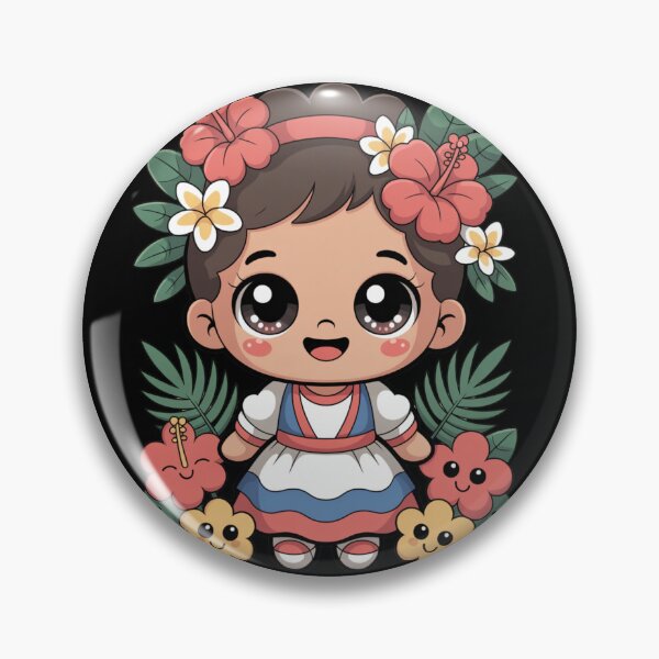 Item preview, Dominican Girl — Tropical Flower Crown Cartoon V4 designed and sold by DarylWelsh2024.