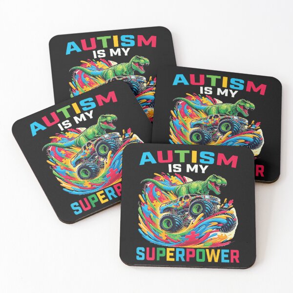 Item preview, Autism Is My Superpower Dinosaur Monster Truck Bright Puzzle Splash Art designed and sold by EvantheSolace.