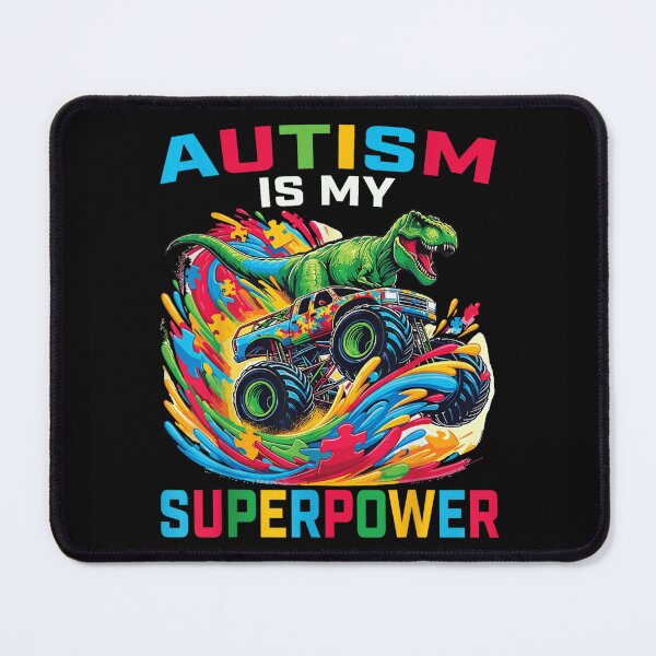 Item preview, Autism Is My Superpower Dinosaur Monster Truck Bright Puzzle Splash Art designed and sold by EvantheSolace.