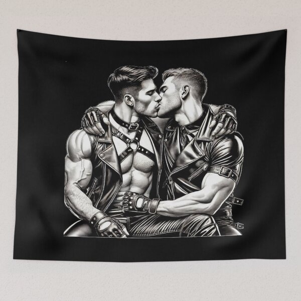 Item preview, Intimate Leather Gay Pride Graphic Art Design designed and sold by ItsAKinkThing.