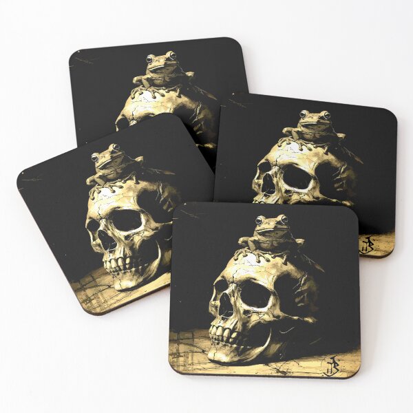 Item preview, Dark Academia Skull Art Sticker – Frog Detail Alchemy Design designed and sold by VikArtStudio.