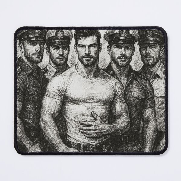 Item preview, Leather Line of Duty Gay Military Pride Art Design designed and sold by ItsAKinkThing.