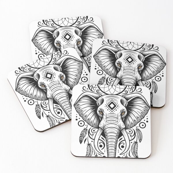 Item preview, Majestic Zen Elephant – Sacred Mandala Dreamcatcher Art designed and sold by Ossvio.