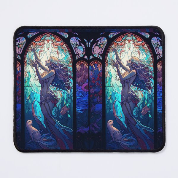 Item preview, Ethereal Goddess Stained Glass – Art Nouveau Fantasy Aesthetic designed and sold by EchoWave11.