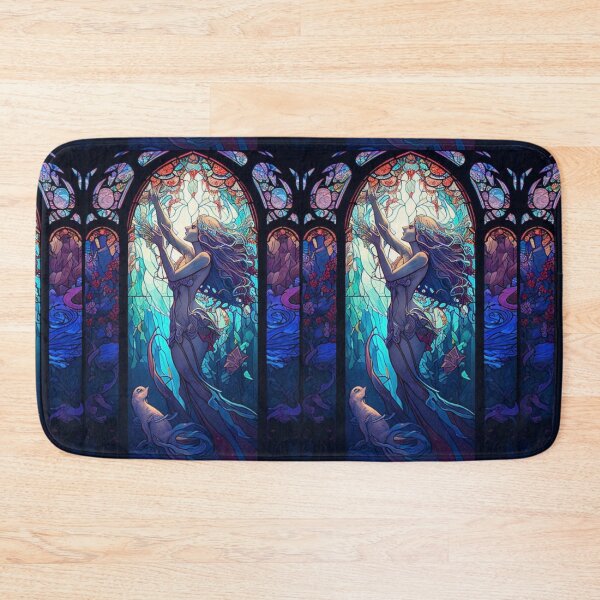 Item preview, Ethereal Goddess Stained Glass – Art Nouveau Fantasy Aesthetic designed and sold by EchoWave11.