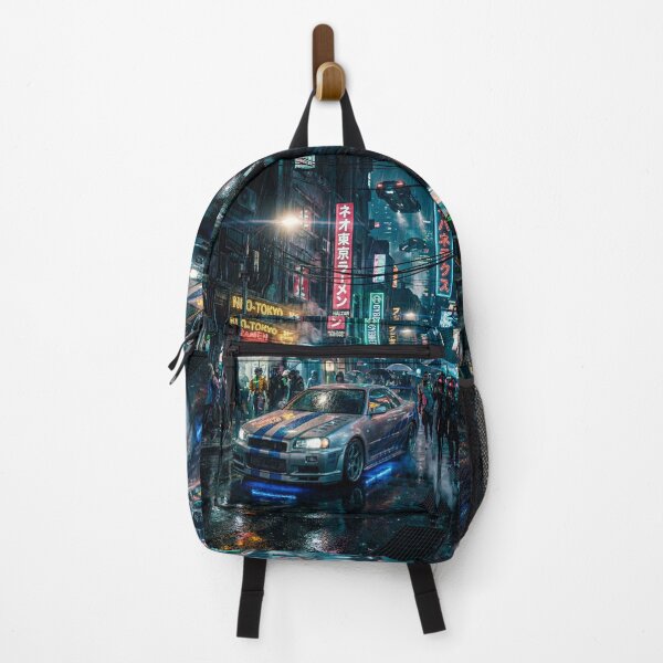 Item preview, Legendary tuner car under glowing Tokyo street signs designed and sold by RevUpDesign.