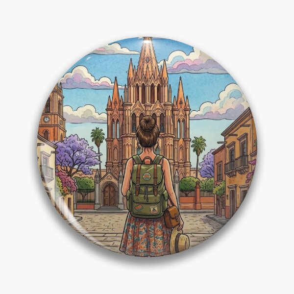 Item preview, Vintage Solo Mujer Viaje San Miguel de Allende - Mexico Explorer Art designed and sold by Bloom & Quiet .