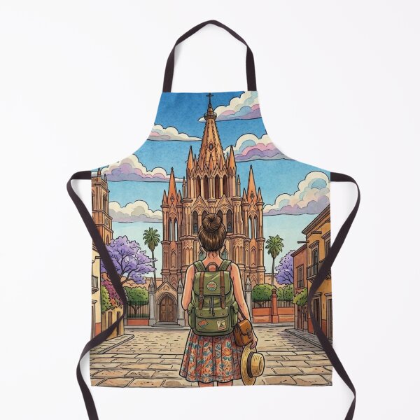 Item preview, Vintage Solo Female Travel San Miguel de Allende - Mexico Explorer Art designed and sold by Bloom & Quiet .
