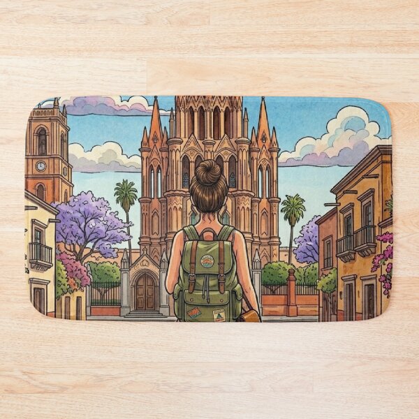 Item preview, Vintage Solo Female Travel San Miguel de Allende - Mexico Explorer Art designed and sold by Bloom & Quiet .