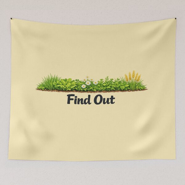 Item preview, Continuous Plantation Line with “Find Out” Bold Typography designed and sold by annenambiro.