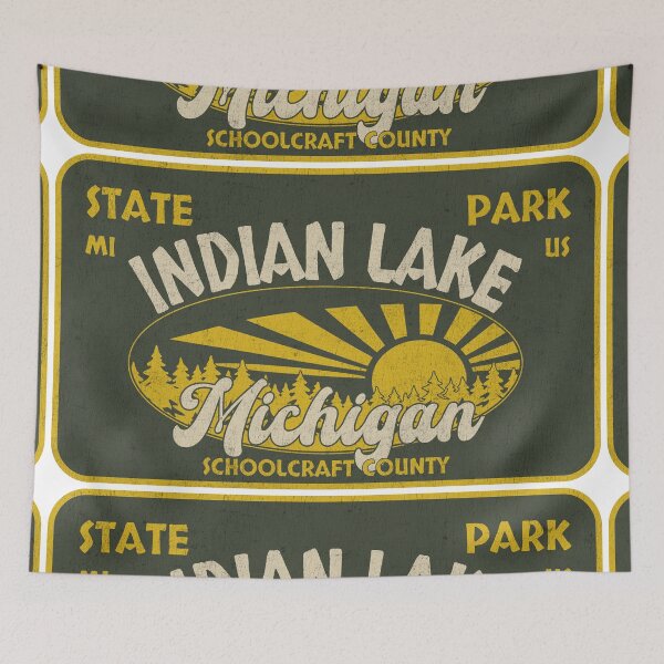 Item preview, Indian Lake State Park, Schoolcraft County, Michigan, badge design designed and sold by Wanderful-roads.