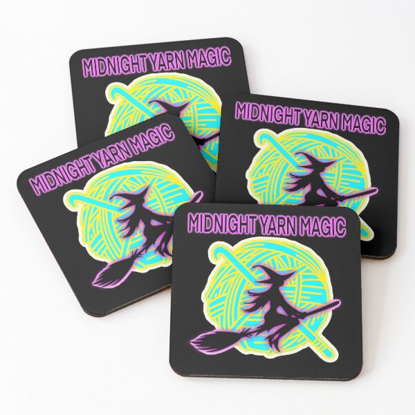 Item preview, Midnight Yarn Magic Witch Sticker – Neon Crochet Knitting Aesthetic designed and sold by ArtyWares.