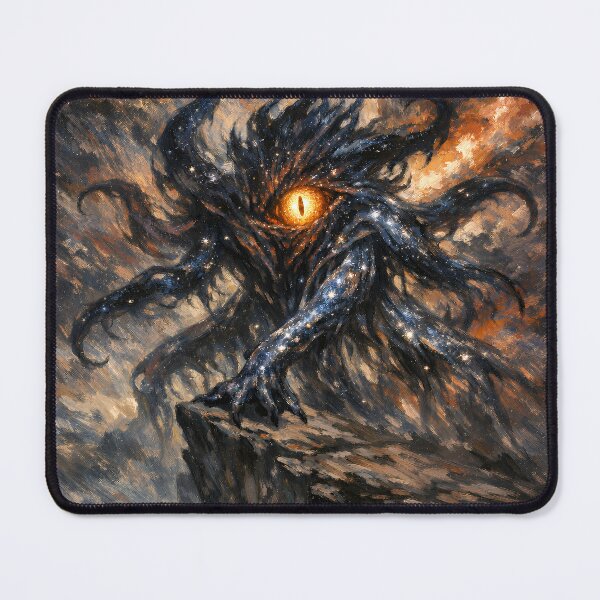 Item preview, Eldritch Cosmic Horror Creature with Burning Eye – Dark Fantasy Galaxy Monster Art designed and sold by cr6zym1nd.