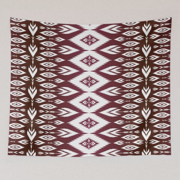 Item preview, THAI FABRIC RED WHITE SEAMLESS PATTERN designed and sold by Mystic Threads Design.