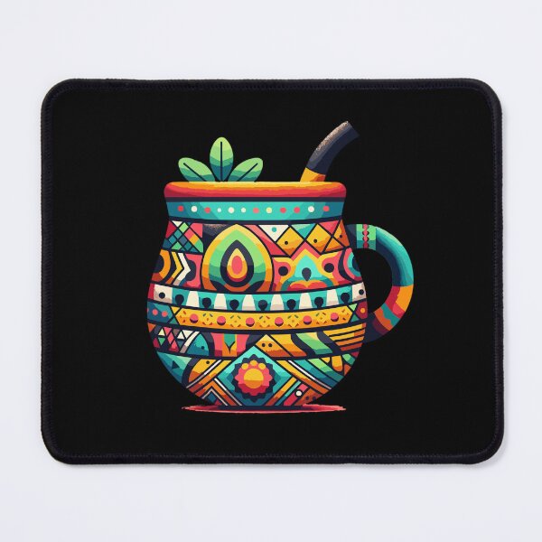 Item preview, Colorful Yerba Mate Cup Ethnic Pattern Design designed and sold by CyfroweMysli.