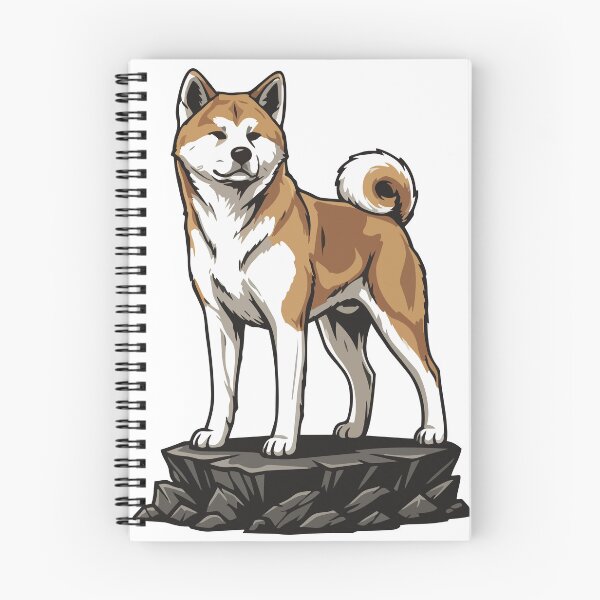 Item preview, Akita Inu Dog on Rock, Noble Japanese Portrait designed and sold by PixelStudioBe.