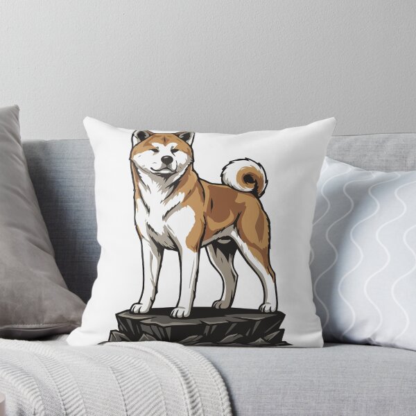 Item preview, Akita Inu Dog on Rock, Noble Japanese Portrait designed and sold by PixelStudioBe.