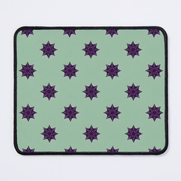 Item preview, Seamless Geometric Star Pattern – Deep Purple Eight-Pointed Stars on Sage Green designed and sold by HolmeProud.