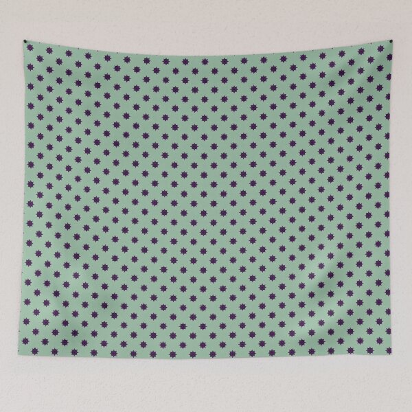 Item preview, Seamless Geometric Star Pattern – Deep Purple Eight-Pointed Stars on Sage Green designed and sold by HolmeProud.