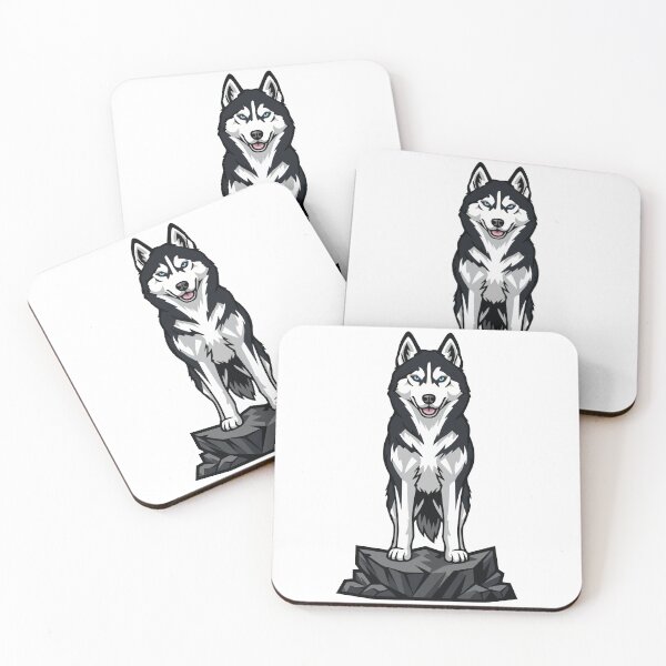 Item preview, Siberian Husky Dog on Rock, Proud Blue Eyes designed and sold by PixelStudioBe.
