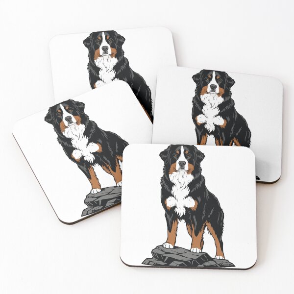 Item preview, Bernese Mountain Dog on a Rock, Mountain Portrait designed and sold by PixelStudioBe.