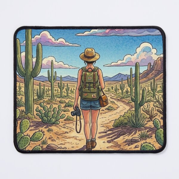 Item preview, Vintage Solo Female Travel Cactus Valley - Mexico Destination Art designed and sold by Bloom & Quiet .