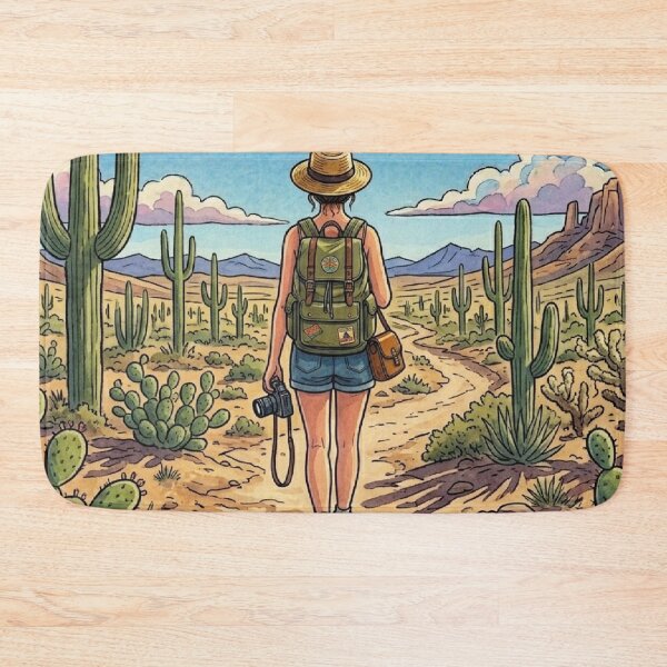 Item preview, Vintage Solo Female Travel Cactus Valley - Mexico Destination Art designed and sold by Bloom & Quiet .
