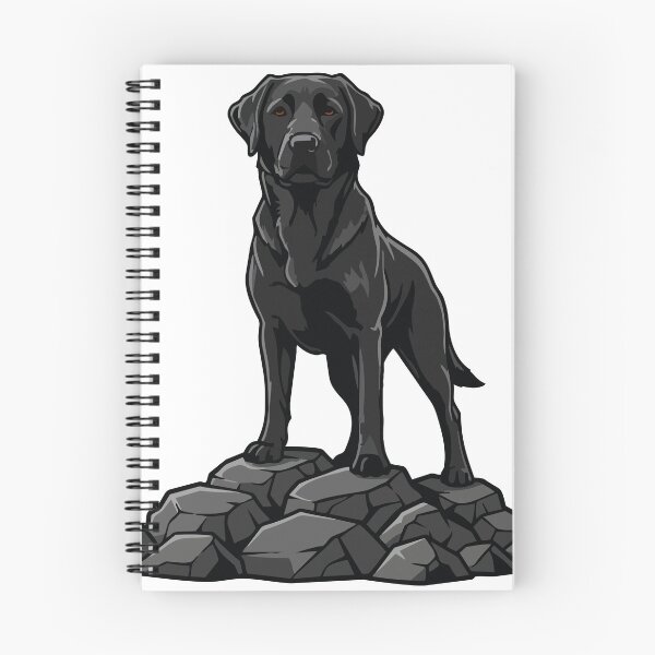 Item preview, Black Labrador Dog on Rock: Attentive Portrait designed and sold by PixelStudioBe.