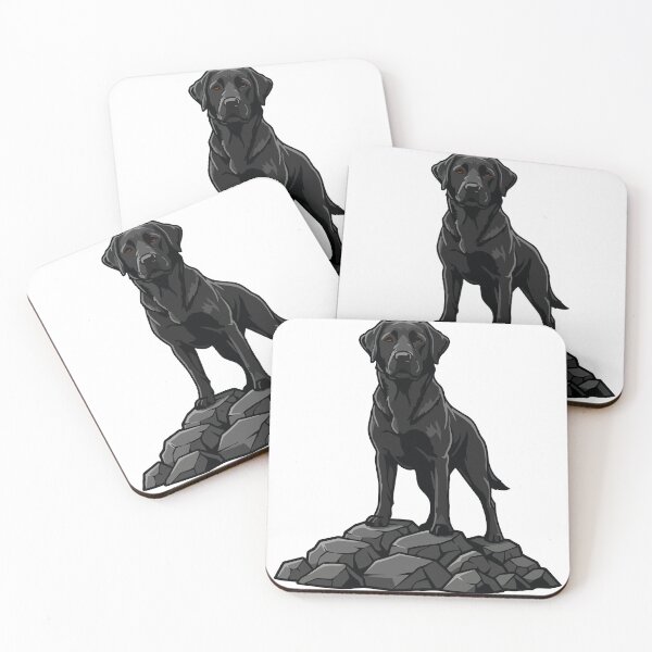 Item preview, Black Labrador Dog on Rock: Attentive Portrait designed and sold by PixelStudioBe.