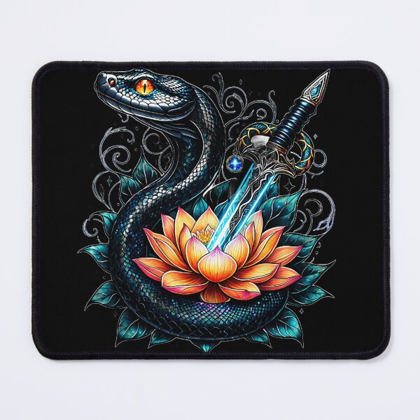 Item preview, Cosmic Galaxy Serpent and Dagger Mystical Tattoo Art designed and sold by AuraPremiumArt.